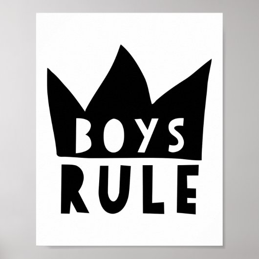 Boys regieren Poster, Kinder Kinderzimmer Art Poster (Vorne)