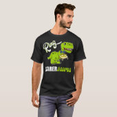 Boys Ring Bearer Design Dinosaur Rex Hochzeit T-Shirt (Vorne ganz)