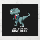 Boys Ring Bearer T-Rex Dinosaur Wedding Party Gesc Schaumweinetikett (Einzelnes Label)