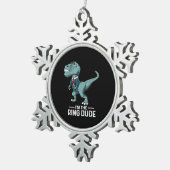 Boys Ring Bearer T-Rex Dinosaur Wedding Party Gesc Schneeflocken Zinn-Ornament (Rechts)