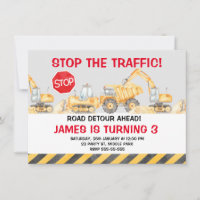 Boys Road Construction stoppen den Verkehr Geburts
