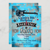 Boys Rock Star Geburtstagsparty Einladungen (Vorne/Hinten)
