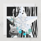 Boys Rockstar Baby Dusche Einladung (Rückseite)