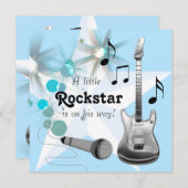 Boys Rockstar Baby Dusche Einladung (Vorne/Hinten)