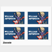 Boys Rockstar blonder Name blaue ID-Aufkleber Rechteckiger Aufkleber (Blatt)