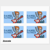 Boys Rockstar Name Blue ID Aufkleber (Blatt)