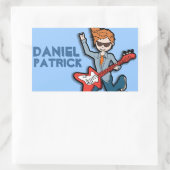 Boys Rockstar Name Blue ID Aufkleber (Tasche)