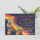 Boys Roller Skaten Party, Skate, Rolldisko Einladung (Stehend Vorderseite)