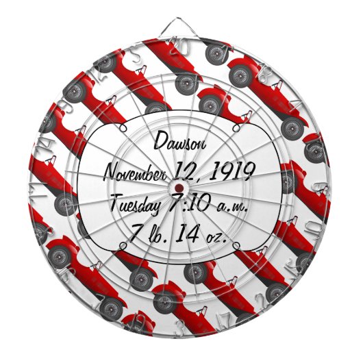 Boys Room Classic Car Geschenke Sweet Red Retro Ca Dartscheibe (vorne)