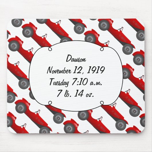 Boys Room Classic Car Geschenke Sweet Red Retro Ca Mousepad (Vorne)