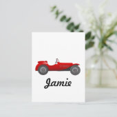 Boys Room Classic Car Geschenke Sweet Red Retro Ca Postkarte (Stehend Vorderseite)
