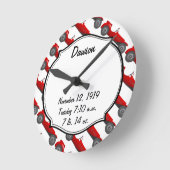 Boys Room Classic Car Geschenke Sweet Red Retro Ca Runde Wanduhr (Winkel)