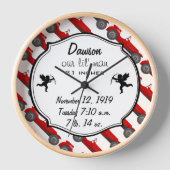 Boys Room Classic Car Geschenke Sweet Red Retro Ca Wanduhr (Vorderseite)