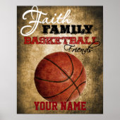 Boys Room Decke Basketball Personalisiert Poster (Vorne)