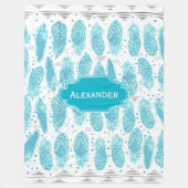 Boys Room Moderne Abstrakte Federn Muster Fleecedecke (Vorderseite)