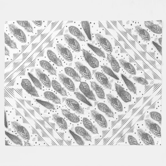 Boys Room Moderne Abstrakte Federn Muster Fleecedecke (Vorderseite (Horizontal))