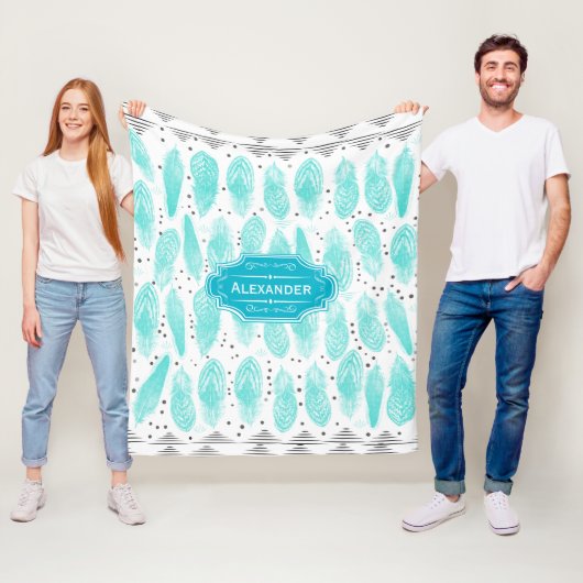 Boys Room Moderne Abstrakte Federn Muster Fleecedecke (Beispiel)