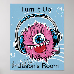 Boys Room Monster Music Original Painting Poster