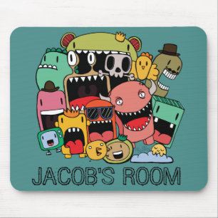 Boys Room Street Art Niedlich Monster Illustration Mousepad