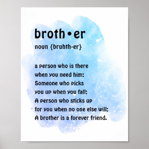 Boys Room Wall Art Brother Definition Poster