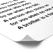 Boys Room Wall Art Brother Definition Poster (Ecke)