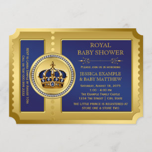 Boys Royal Baby Dusche Einladung