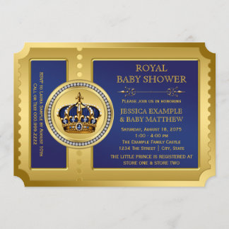 Boys Royal Baby Dusche Einladung