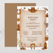Boys Rustic Western 1. Geburtstag Party Einladung (Vorne/Hinten)