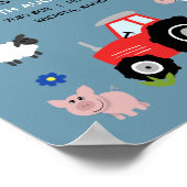 Boys Rustikale Niedliche Farm Birth Stats Baby Kin Poster (Ecke)