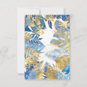 Boys Safari 3. Geburtstag Blue Gold Einladung (Rückseite)