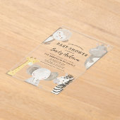 Boys Safari Animals Baby Dusche Acryleinladungen (Ablage )