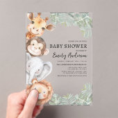 Boys Safari Animals Baby Dusche Acryleinladungen (Insitu (Handheld))