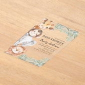 Boys Safari Animals Baby Dusche Acryleinladungen (Ablage )