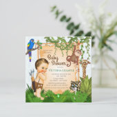 Boys Safari Baby Shower Einladungen (Stehend Vorderseite)