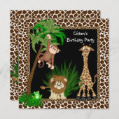 Boys Safari Geburtstagsparty Einladung (Vorne/Hinten)
