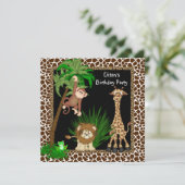 Boys Safari Geburtstagsparty Einladung (Stehend Vorderseite)