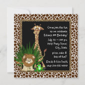 Boys Safari Geburtstagsparty Einladung (Rückseite)