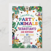 Boys Safari Two Wild Birthday Invitation Einladung (Vorderseite)