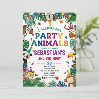 Boys Safari Two Wild Birthday Invitation Einladung