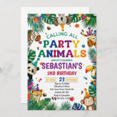 Boys Safari Two Wild Birthday Invitation Einladung (Vorne/Hinten)