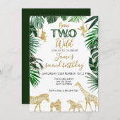 Boys Safari Two Wild Geburtstag Einladung (Vorne/Hinten)