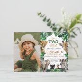 Boys Safari Two Wild Geburtstag Einladung (Stehend Vorderseite)