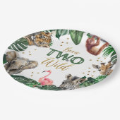 Boys Safari Two Wild Geburtstag Pappteller (Schrägansicht)