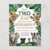 Boys Safari Two Wild Geburtstag Postkarte (Vorderseite)