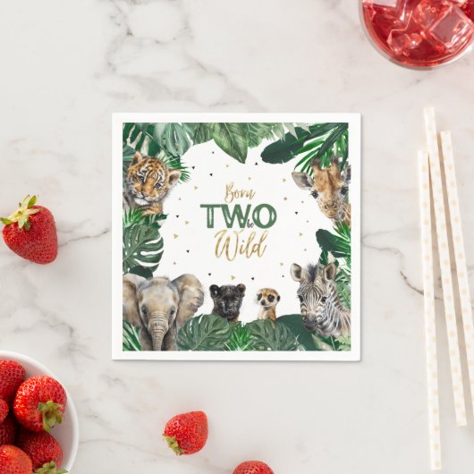 Boys Safari Two Wild Geburtstag Serviette (Beispiel)