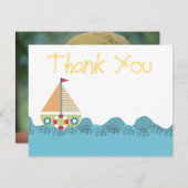 Boys Sail Boat Geburtstag Vielen Dank, dass Sie si Dankeskarte (Vorne/Hinten)