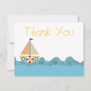 Boys Sail Boat Geburtstag Vielen Dank, dass Sie si Dankeskarte