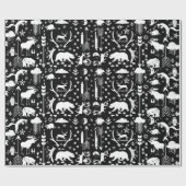 Boys Schwarz & Weiß Wald Tierspuren Pfeile Geschenkpapier (Flach)