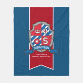 Boys Sebastian Buchstabe S Name bedeutet blaue Dec Fleecedecke (Vorderseite)