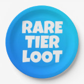 Boys seltene Tier Loot Blue Gamer Slogan Pappteller (Vorderseite)